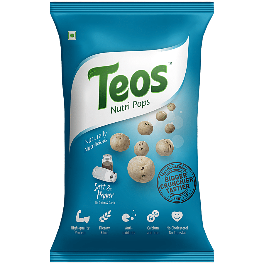 TEOS Nutripops Toasted Makhana/Foxnut - Salt & Pepper