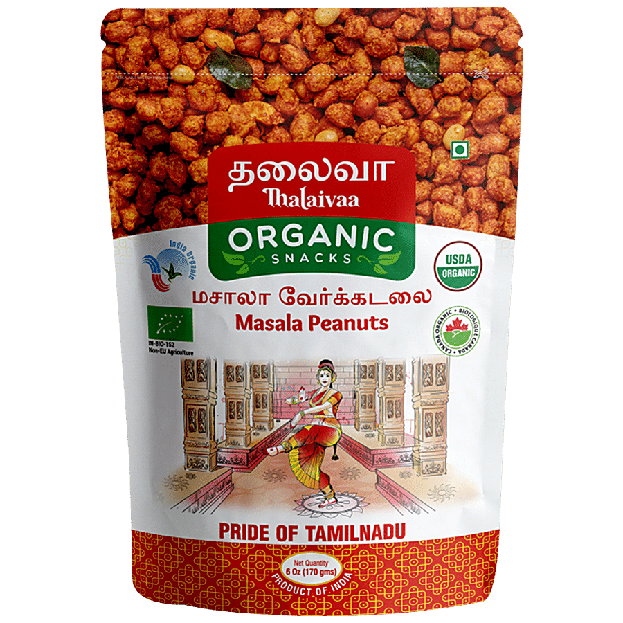 THALAIVAA ORGANIC SNACKS Masala Peanuts - Spicy & Crunchy