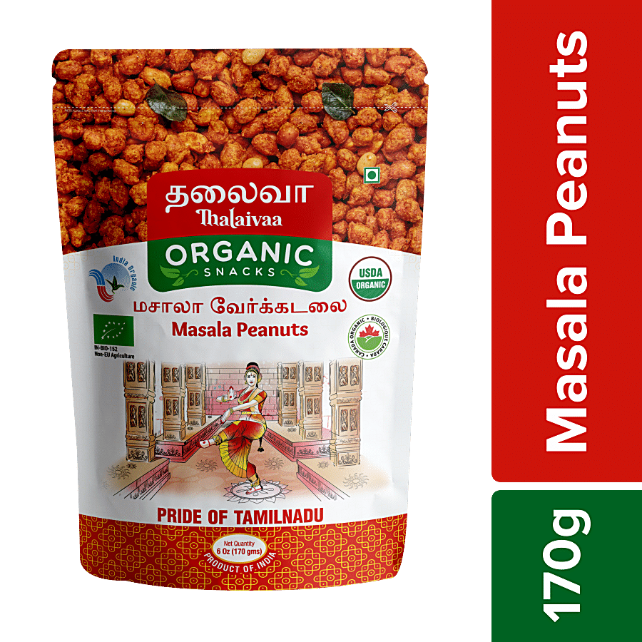 THALAIVAA ORGANIC SNACKS Masala Peanuts - Spicy & Crunchy