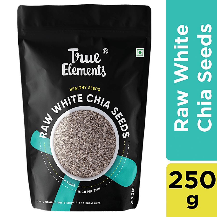 True Elements Raw White Chia Seeds  - Premium Raw Chia Seeds for Eating