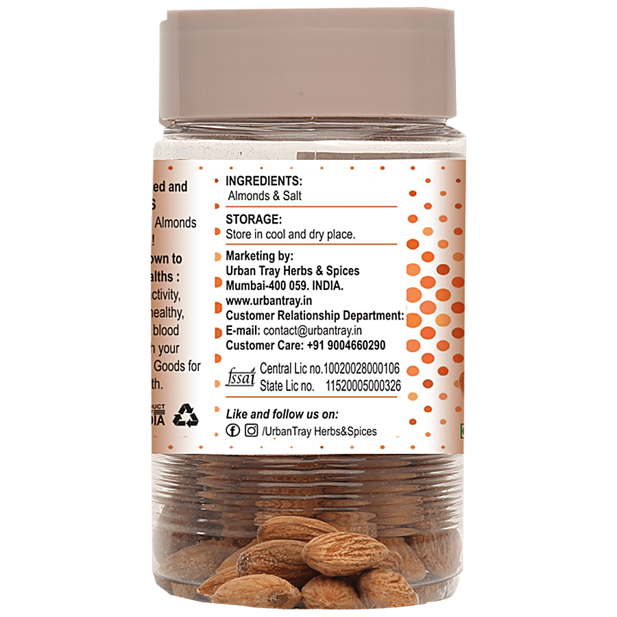 URBANTRAY Salted Almonds -  Protein & Dietary Fibre Rich