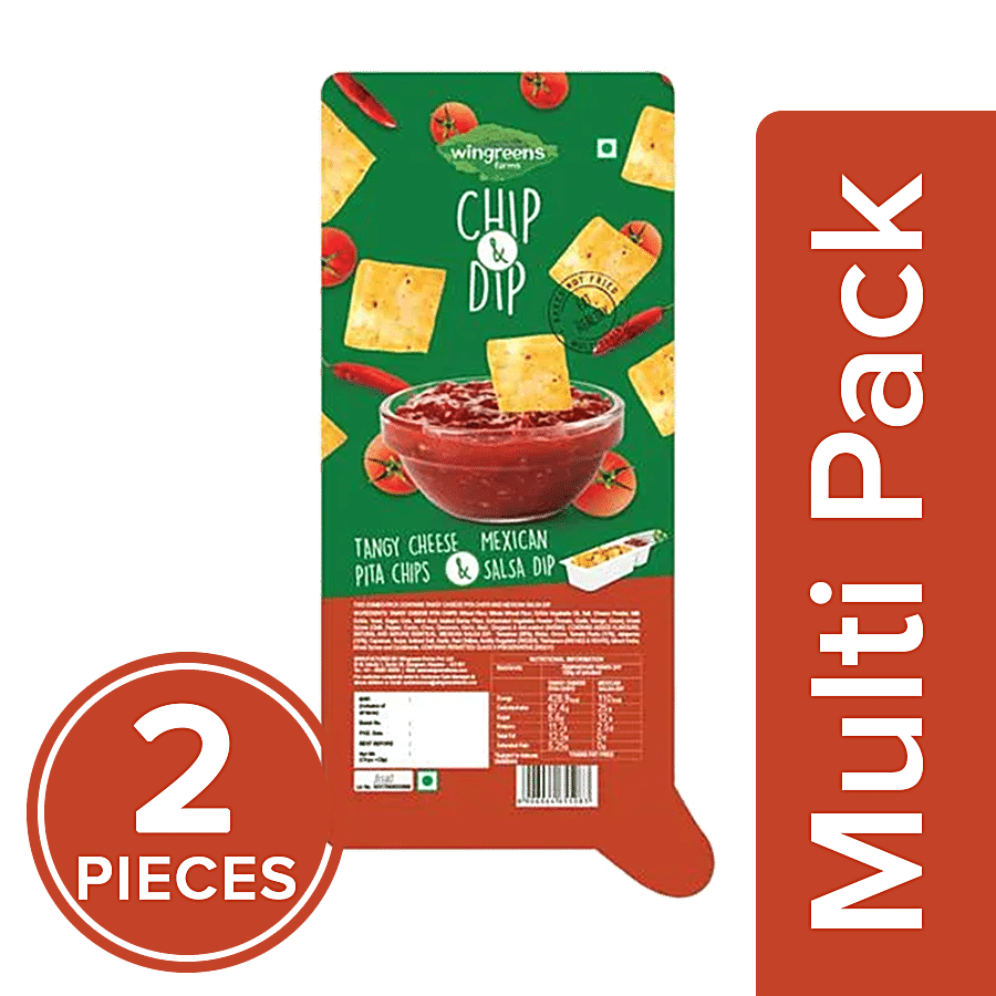 Wingreens Farms Chip N Dip - Tangy Cheese Pita Chips With Mexican Dip