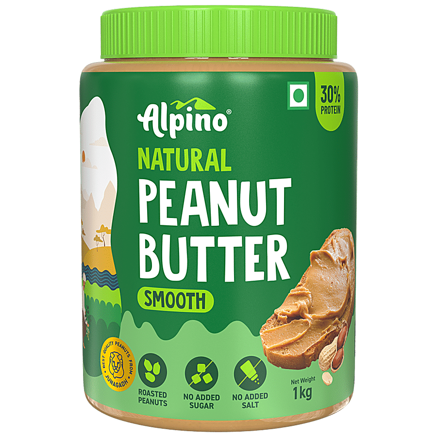 Alpino Natural Peanut Butter Smooth - Unsweetened/Gluten Free/ Non-GMO/Vegan