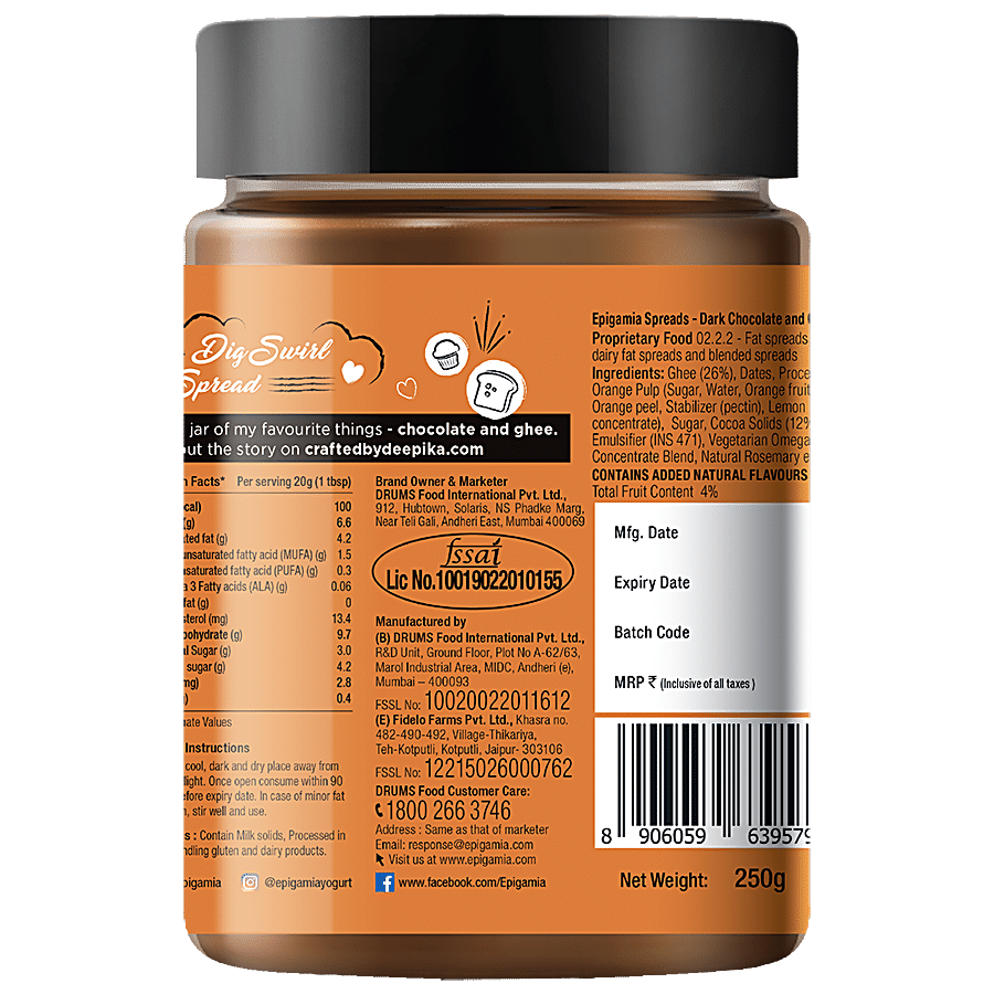 Epigamia  Ghee Spreads - Dark Chocolate Orange