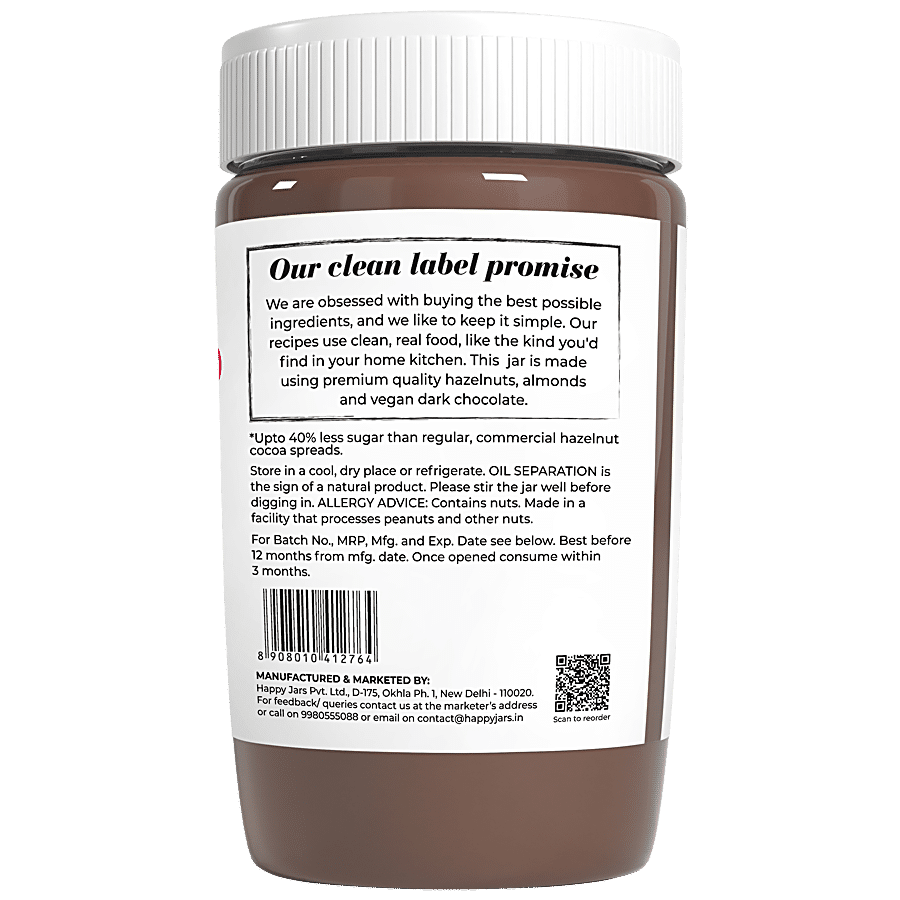 Happy Jars Chocolate Hazelnut Spread - 40% Less Sugar