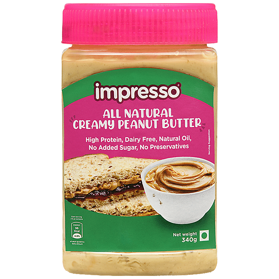 IMPRESSO All Natural Creamy Peanut Butter - High Natural Protein