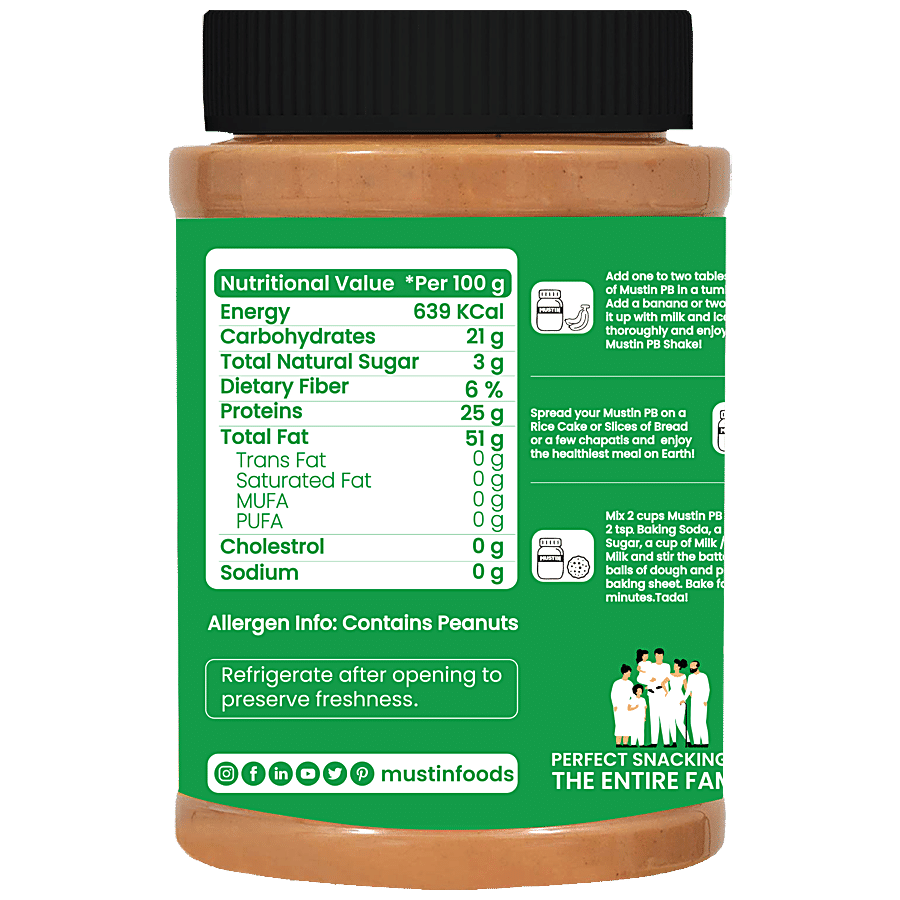 MUSTIN Raw Peanut Butter - Creamy