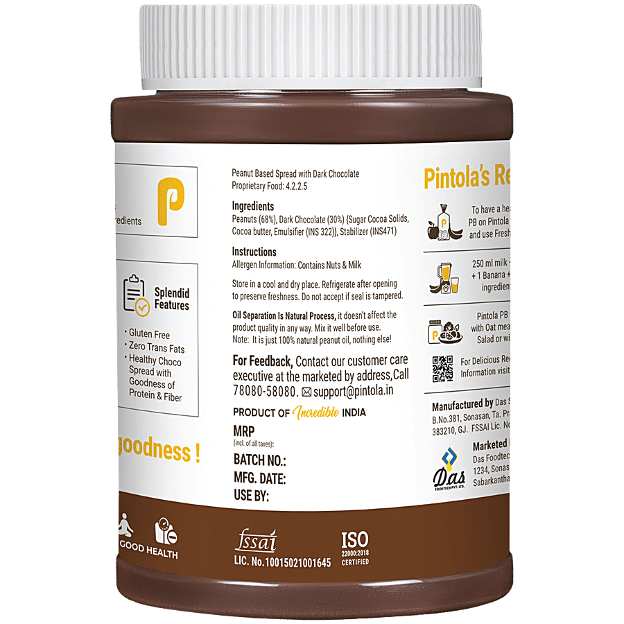 Pintola Dark Chocolate Peanut Butter - Crunchy