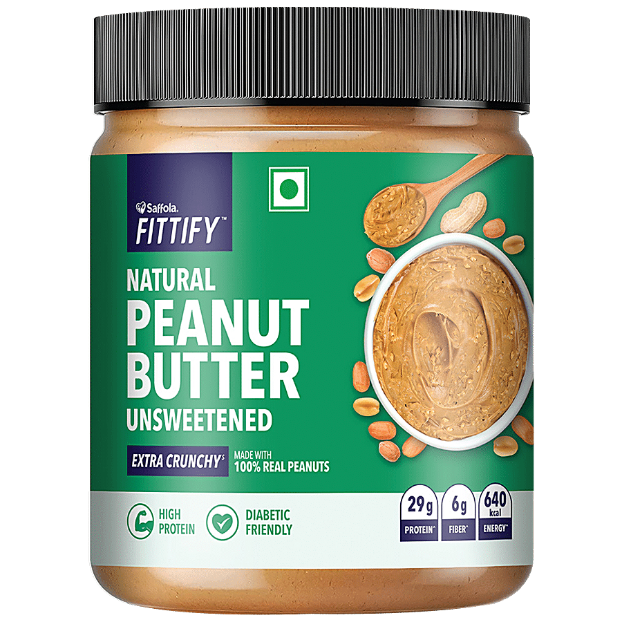 Saffola FITTIFY Natural Peanut Butter Unsweetened Extra Crunchy