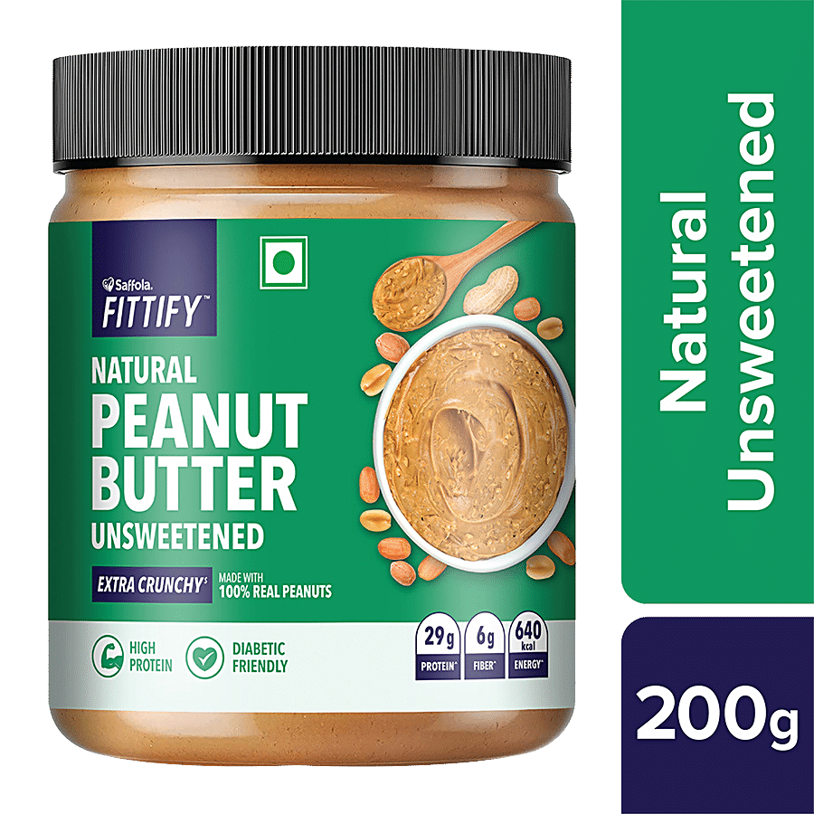 Saffola FITTIFY Natural Peanut Butter Unsweetened Extra Crunchy