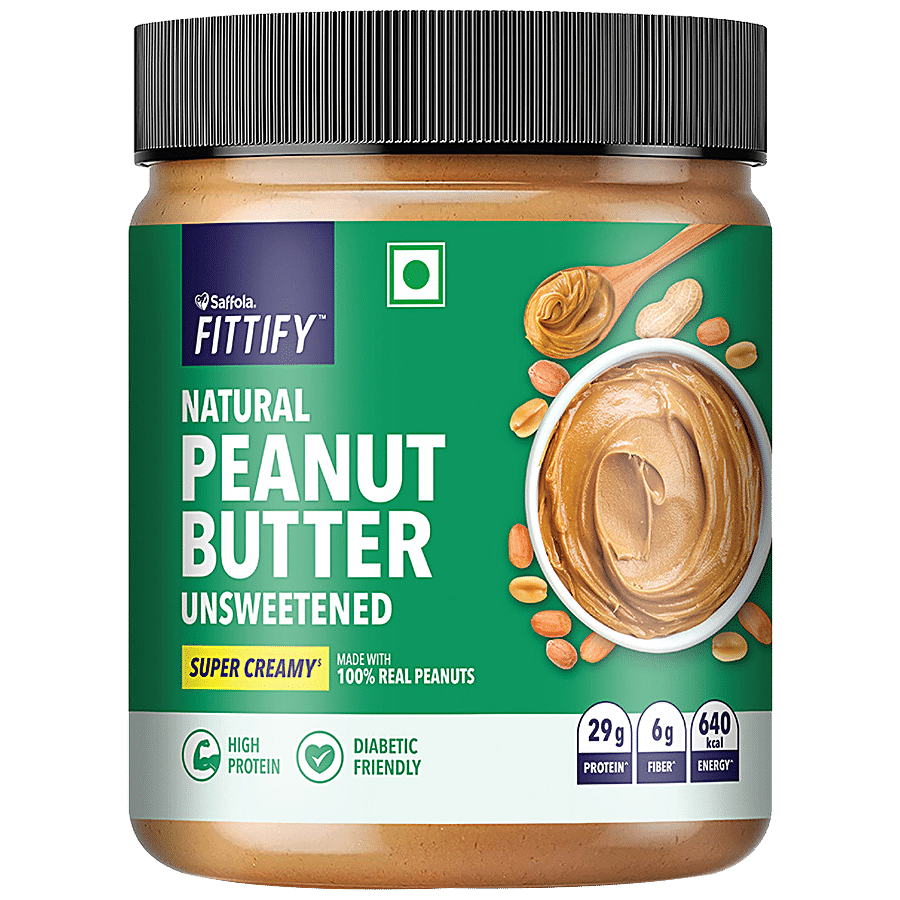 Saffola FITTIFY Natural Peanut Butter Unsweetened Super Creamy