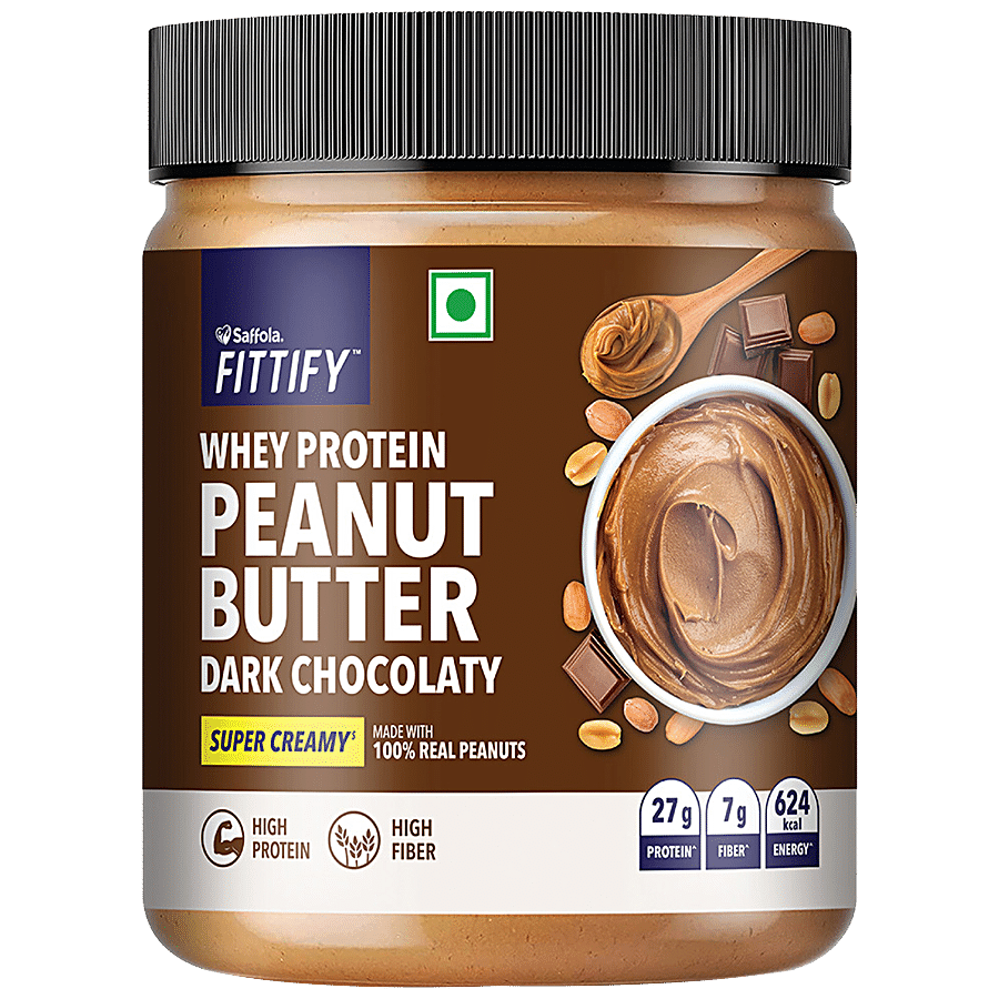 Saffola FITTIFY Whey Protein Peanut Butter Dark Chocolaty Super Creamy