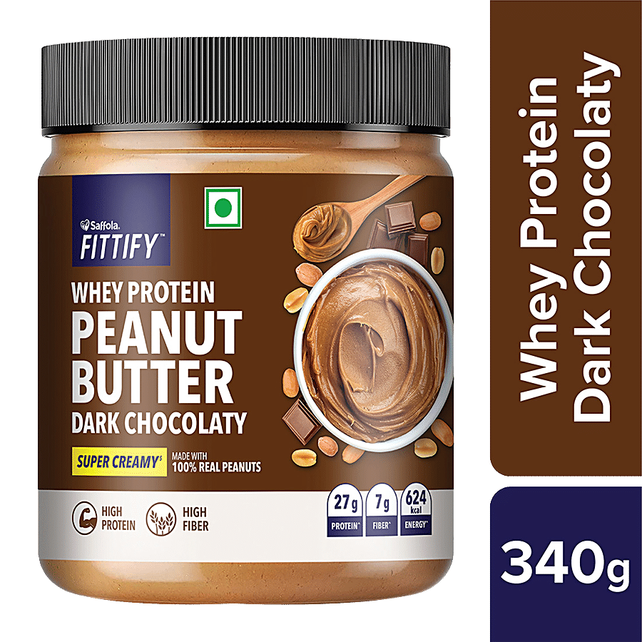 Saffola FITTIFY Whey Protein Peanut Butter Dark Chocolaty Super Creamy