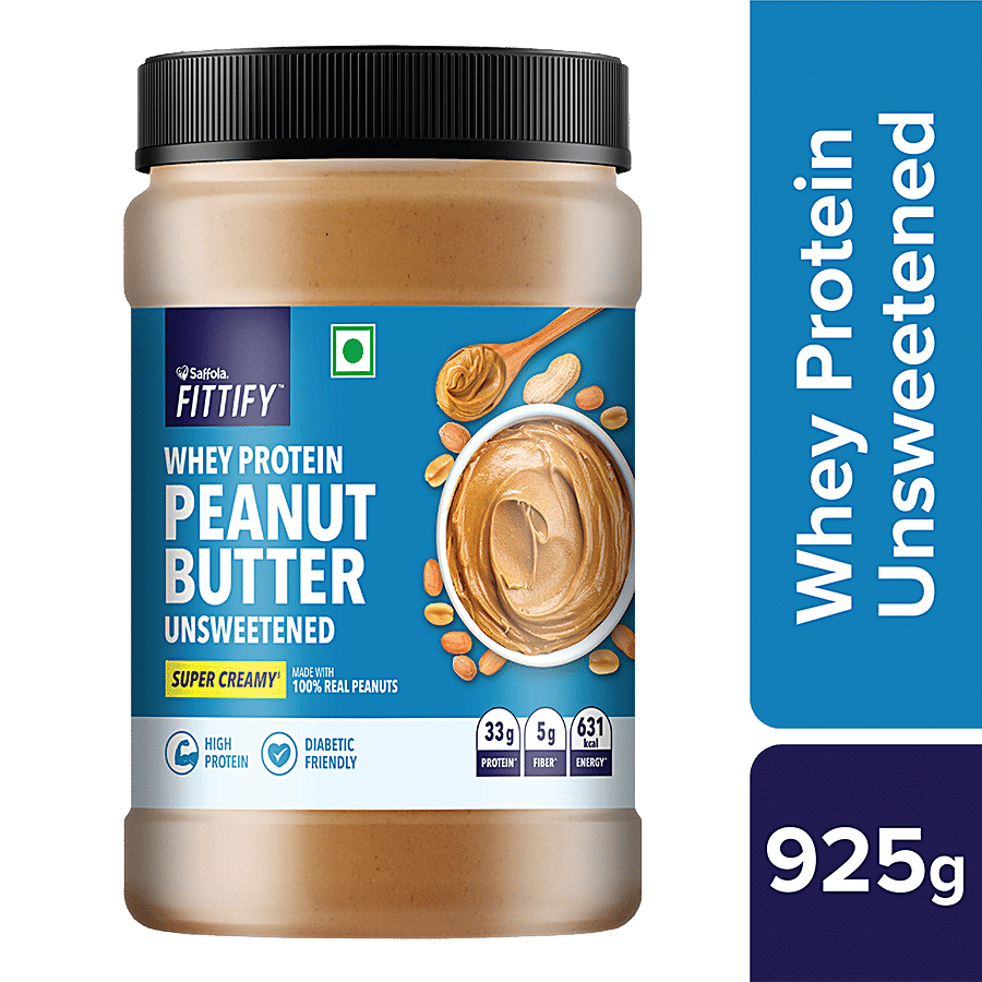 Saffola FITTIFY Whey Protein Peanut Butter Unsweetened Super Creamy