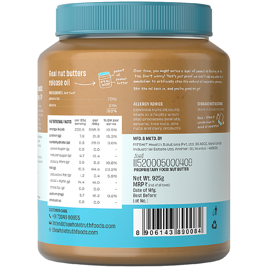 The Whole Truth Peanut Butter - Sweetened & Creamy