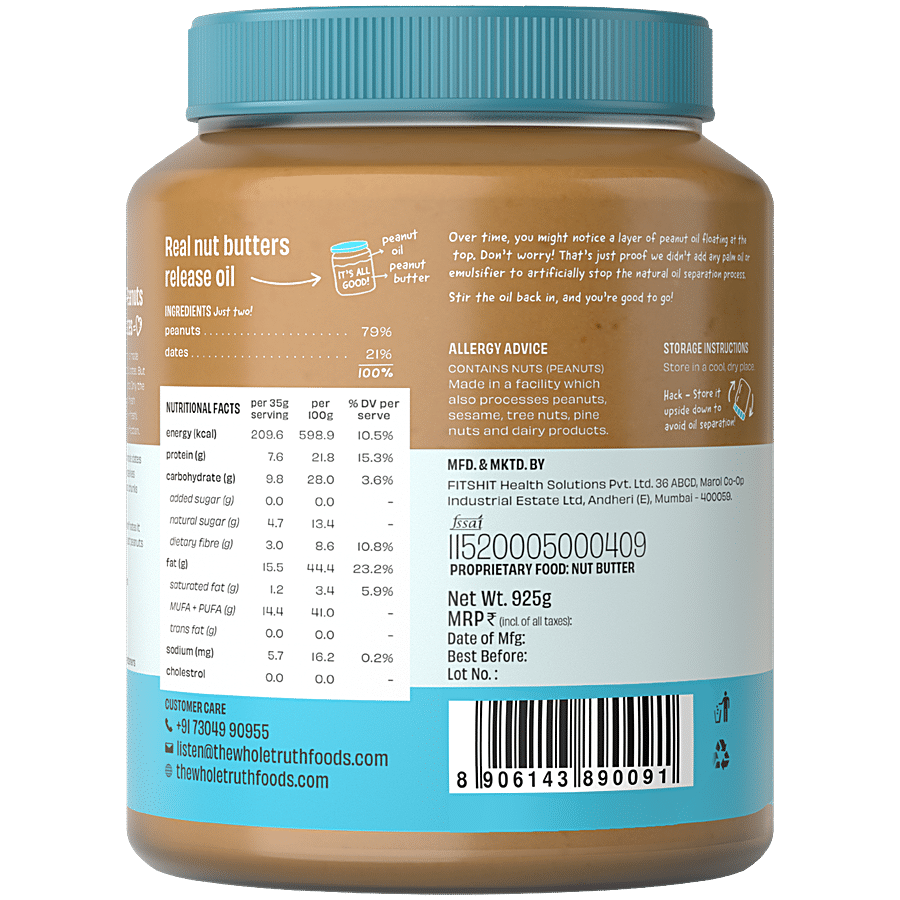 The Whole Truth Peanut Butter - Sweetened & Crunchy