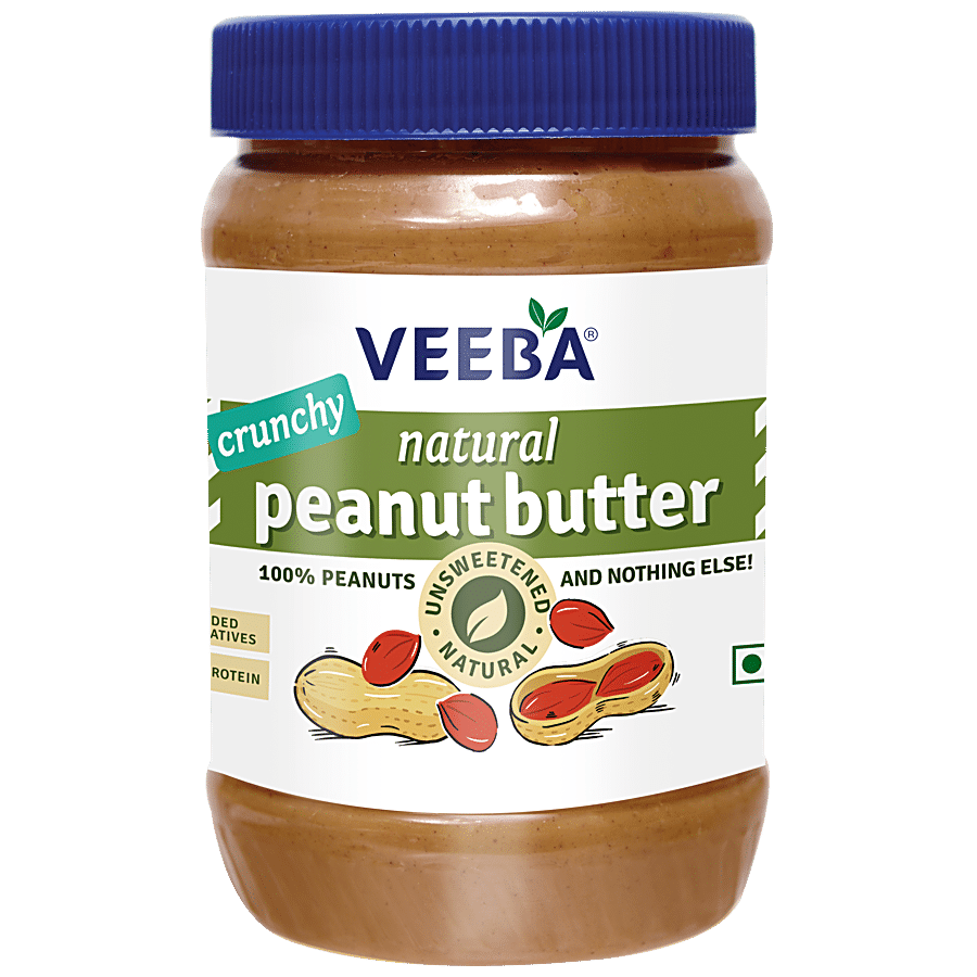 VEEBA Crunchy Natural Peanut Butter - Unsweetened