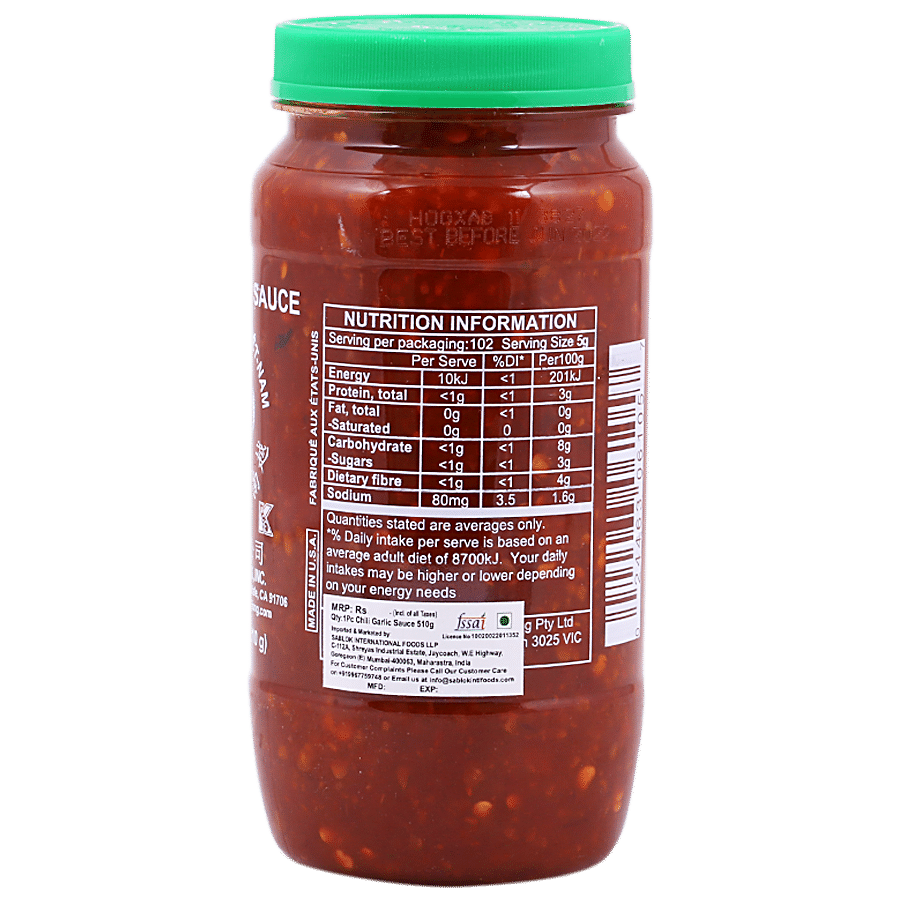 Tuong Ot Sriracha Chili Garlic Sauce - Hot