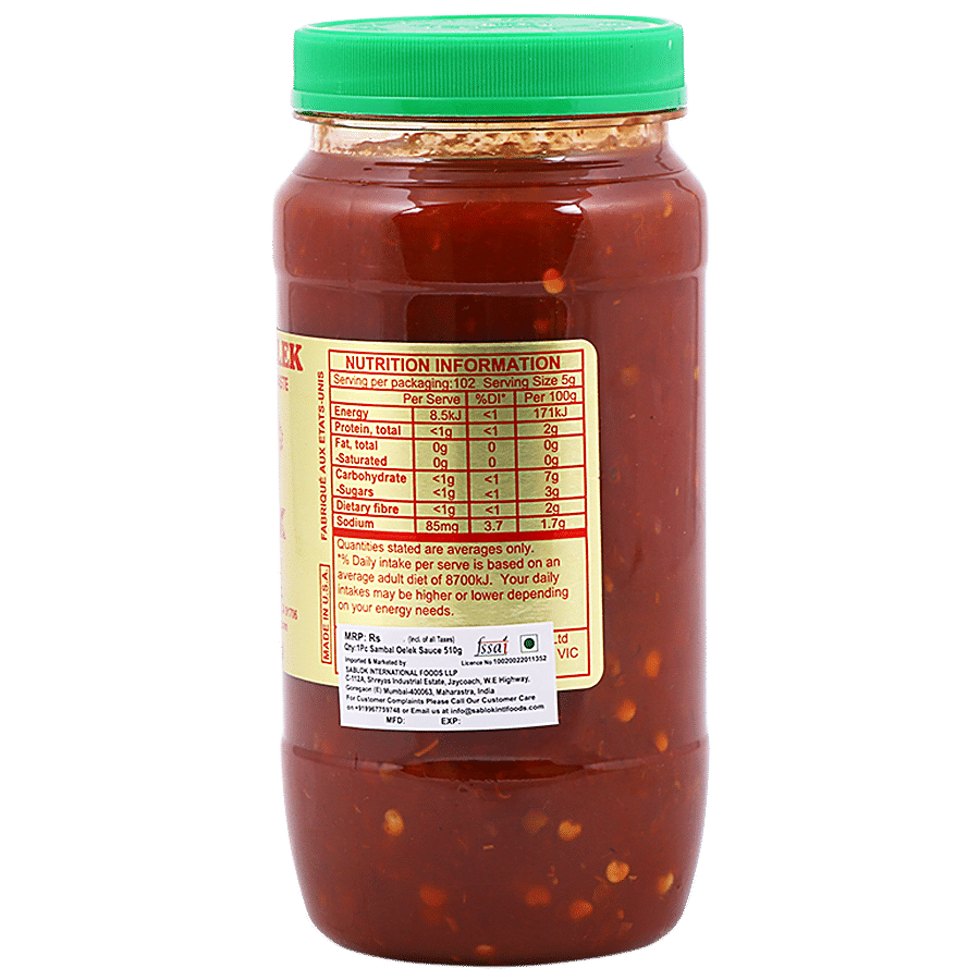 Tuong Ot Sriracha Ground Fresh Chilli Paste - Sambal Oelek