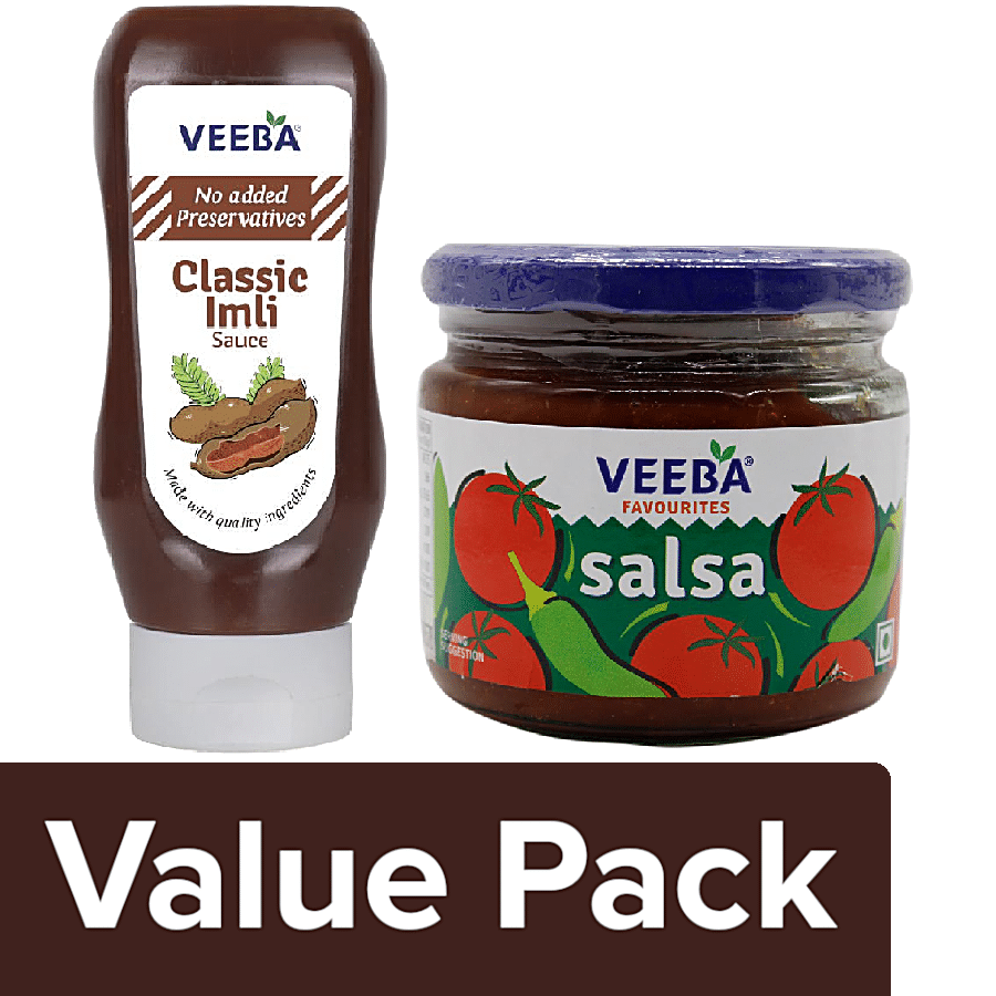 VEEBA Salsa 360 g + Classic Imli Sauce - No Added Preservatives 360 g