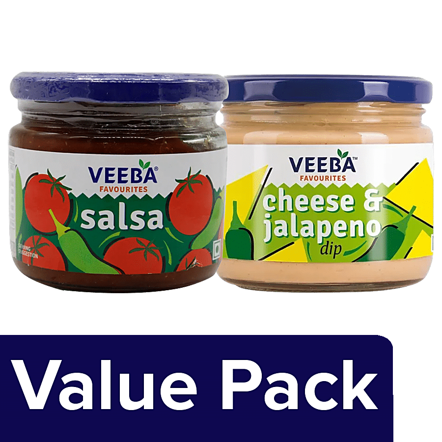 VEEBA Salsa 360 g Dip - Cheese & Jalapeno 300 g