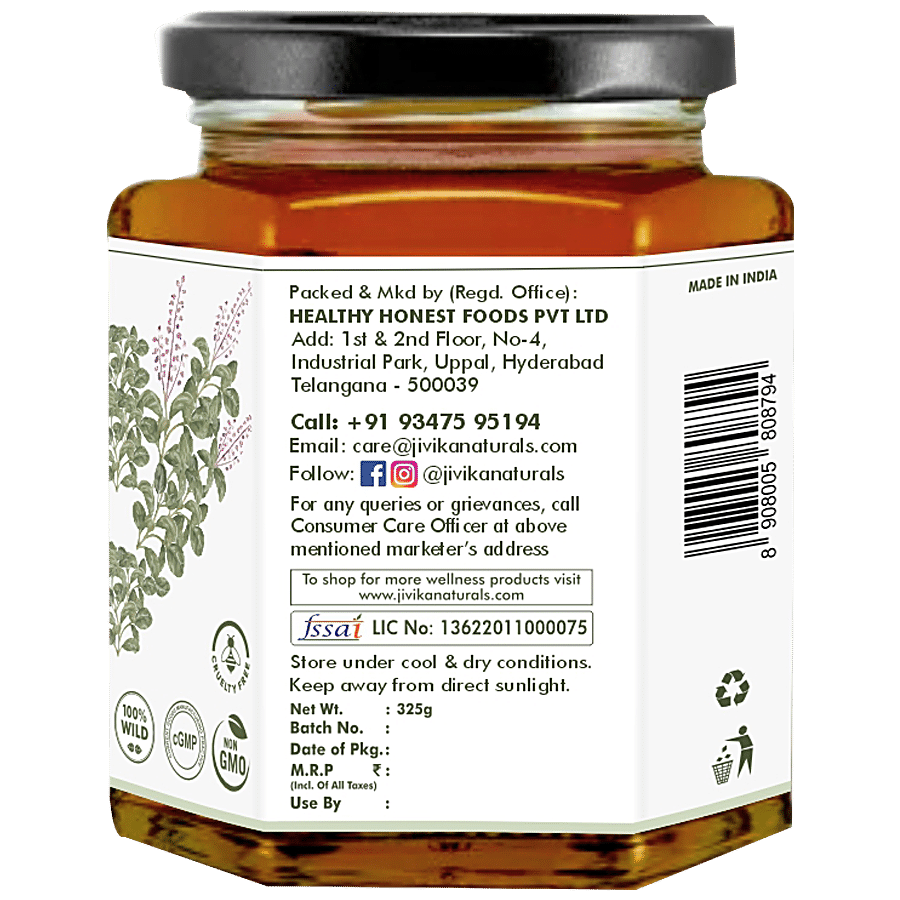 Jivika Naturals Organic Tulsi Flora Honey - 100% Wild