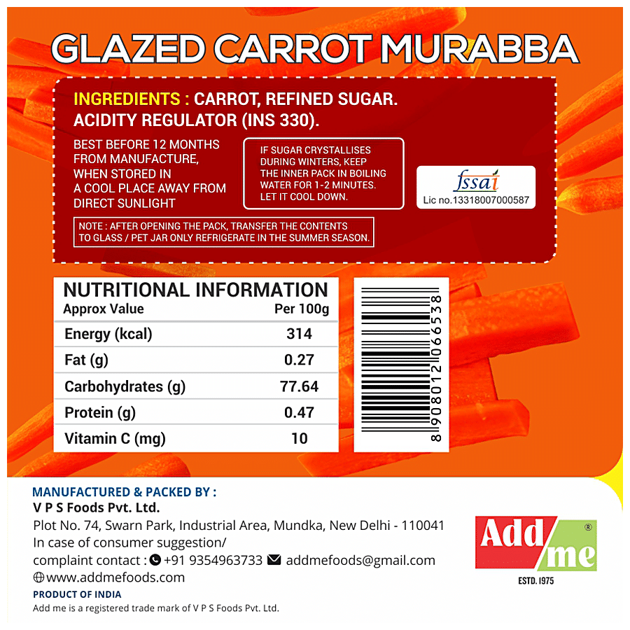 Add Me Glazed Carrot Murabba - Handmade