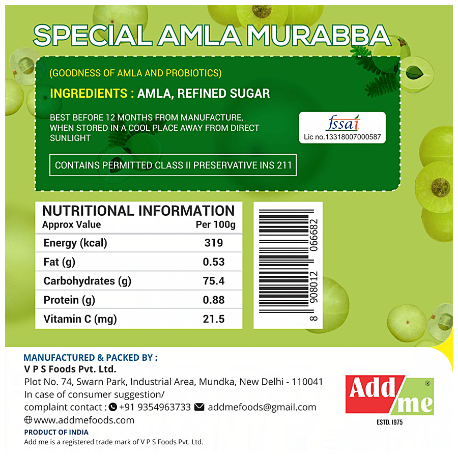 Add Me Special Amla Murabba - Goodness Of Probiotics