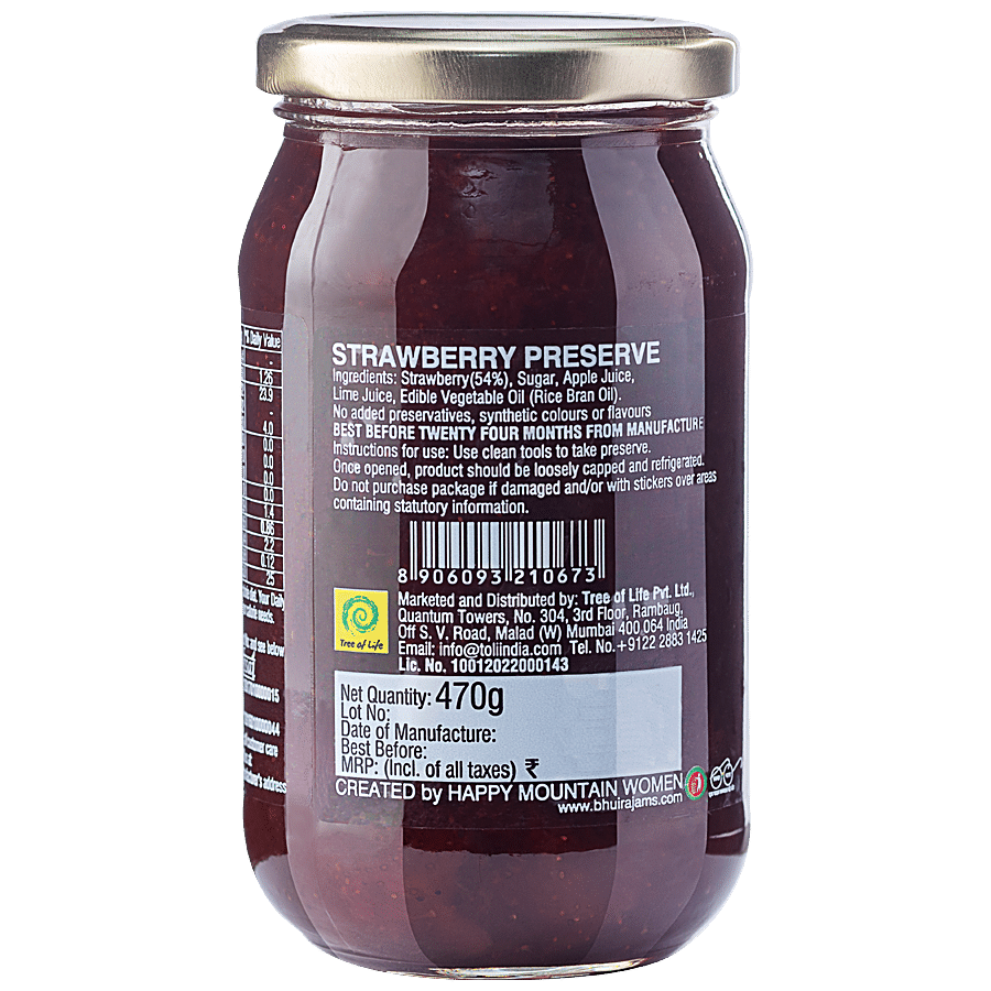 BHUIRA  Strawberry & Rosemary Preserve - No Added Synthetic Colours & Flavours