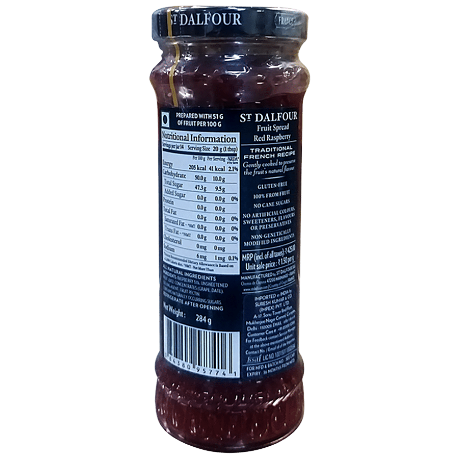 St. Dalfour Rhapsodie De Fruit High Fruit Content Spread- Raspberry