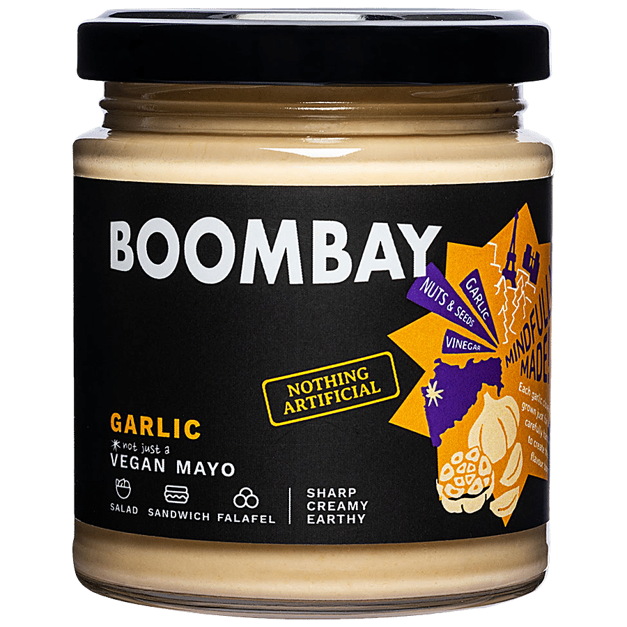 BOOMBAY Garlic Vegan Mayo - Creamy & Earthy