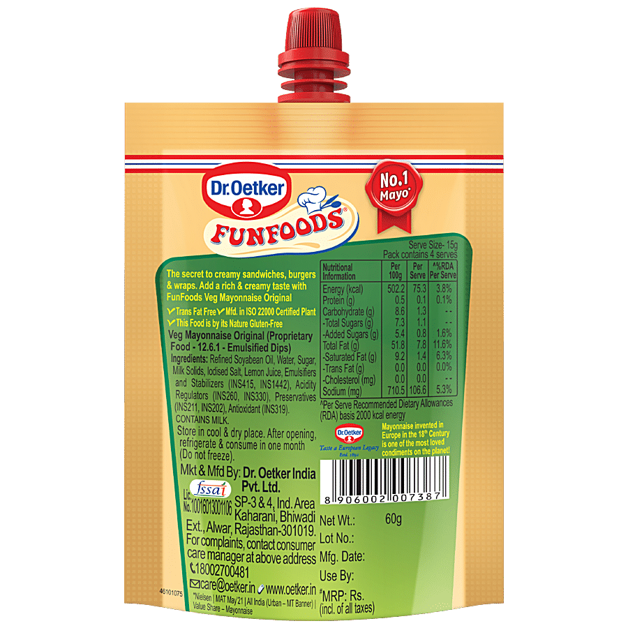 DR.OETKER Funfoods Veg Mayonnaise - Original