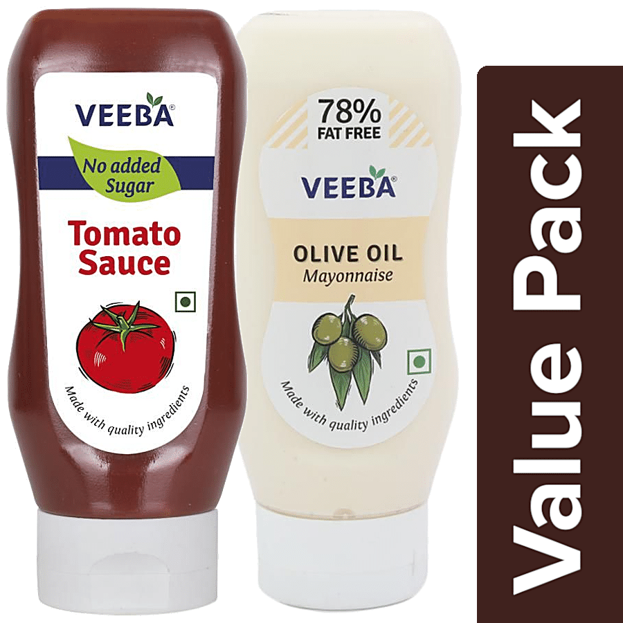 VEEBA Mayonnaise - Olive Oil 300 g + Tomato Sauce - No Added Sugar 335 g