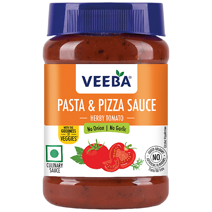 VEEBA Pasta & Pizza Sauce Herby Tomato - (No Onion No Garlic) I Veg Pasta Sauce