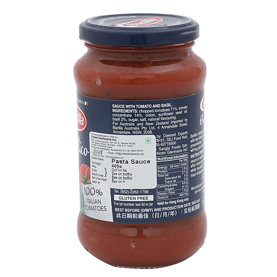 Barilla Basilico Pasta & Pizza Sauce - With No Added Preservatives