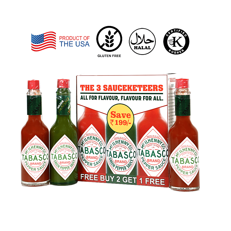 Tabasco Trio Pack - 2 Red Pepper & 1 Green Pepper