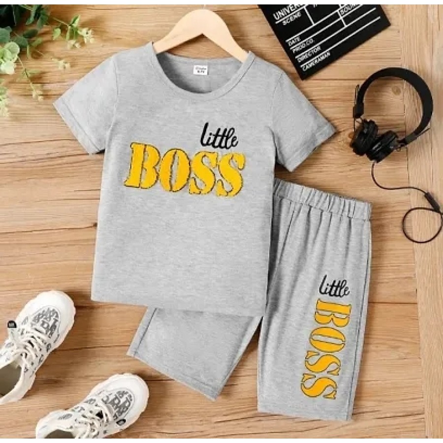 KIDS BOYS HALF SLEEVER T-SHIRT AND BOTTOM SET