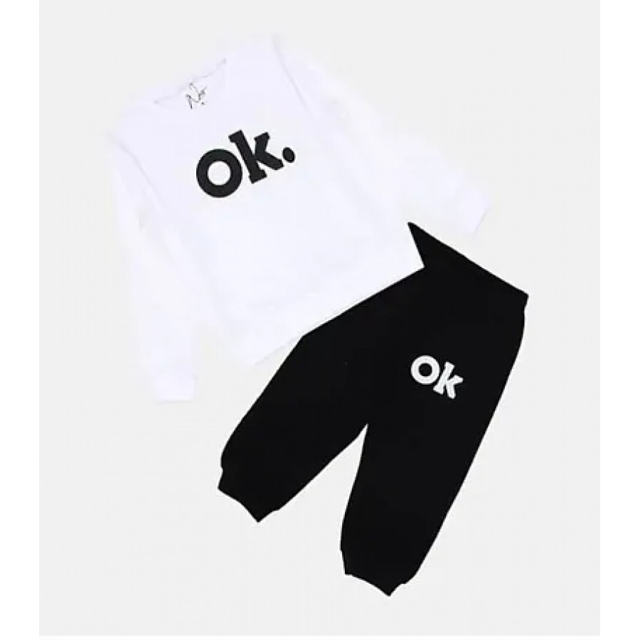 OK FULL T-SHIRT PANT (WHITE AND BLACK)