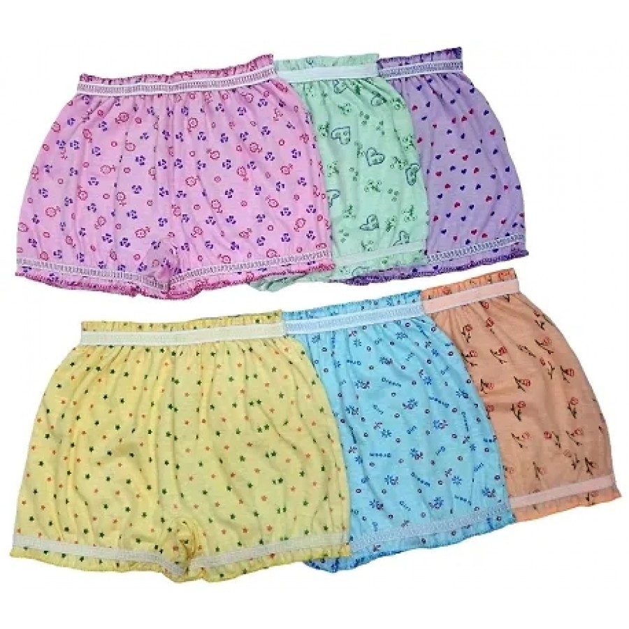 HUMBIRD Cotton Printed Bloomers/Innerwear/Panties for Girls and Boy  Kids (Pack of 6)