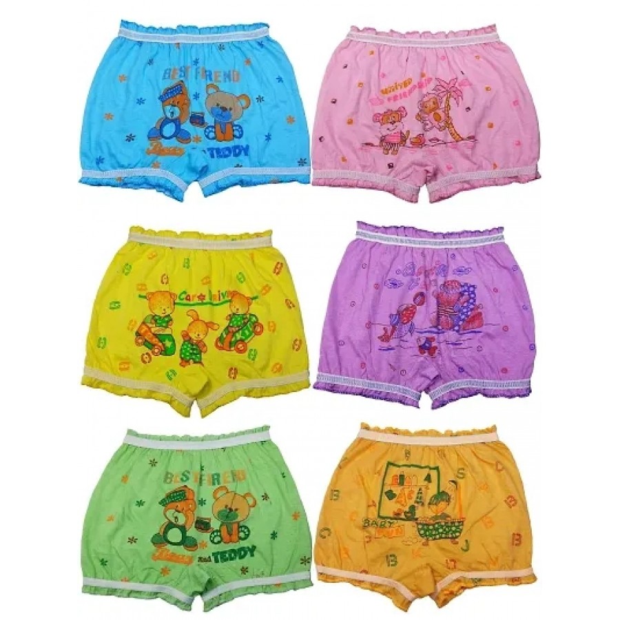 KIDBIRD Girl's Cotton Bloomer(Pack of 6)