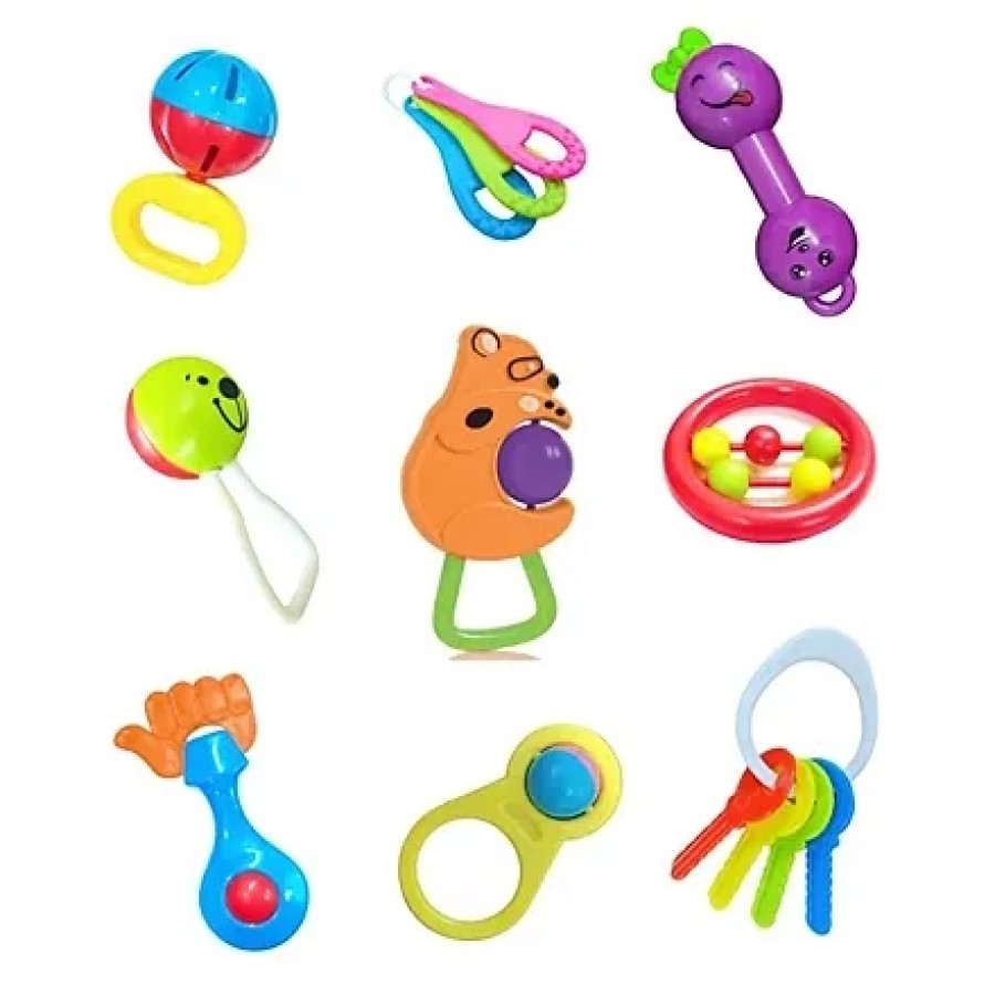 BPA Free Non Toxic Toddler Baby Rattles 9 Piece Rattle Set 2