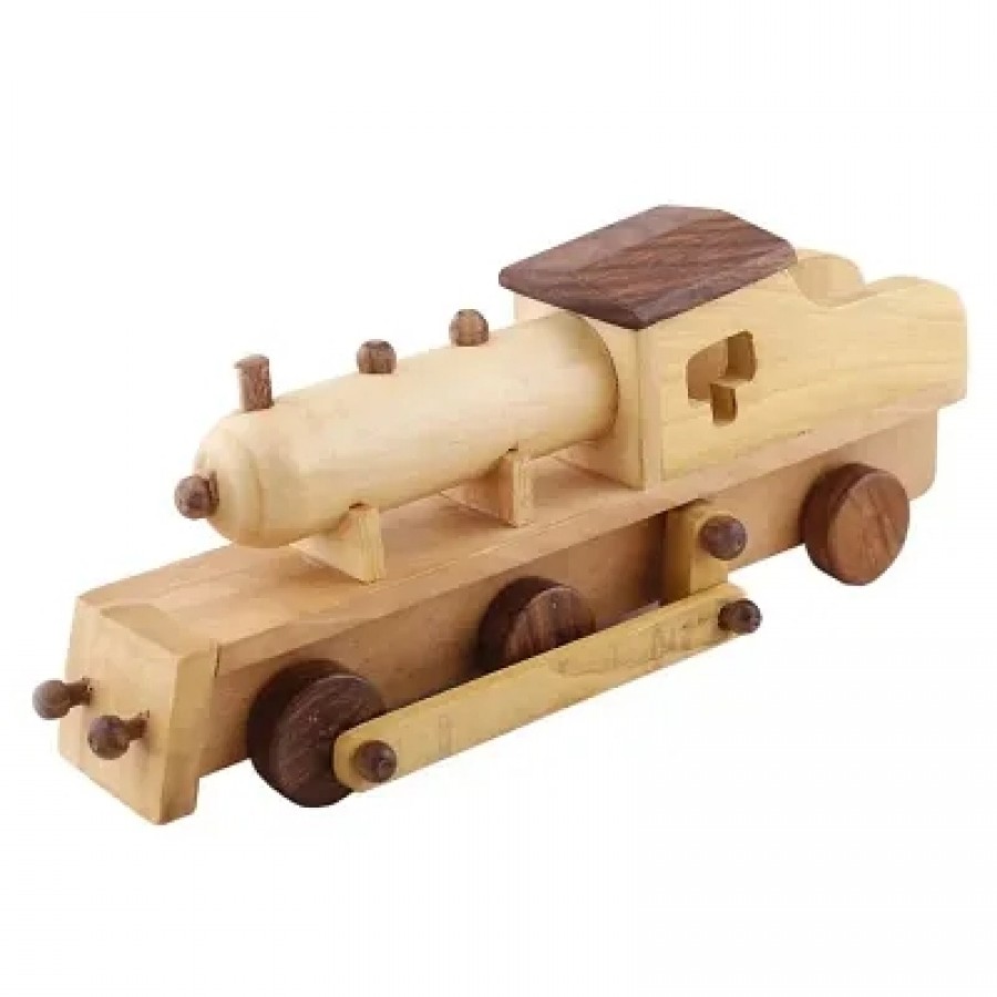 Beautiful Mini Wooden Train Engine Replica Toy Showpiece