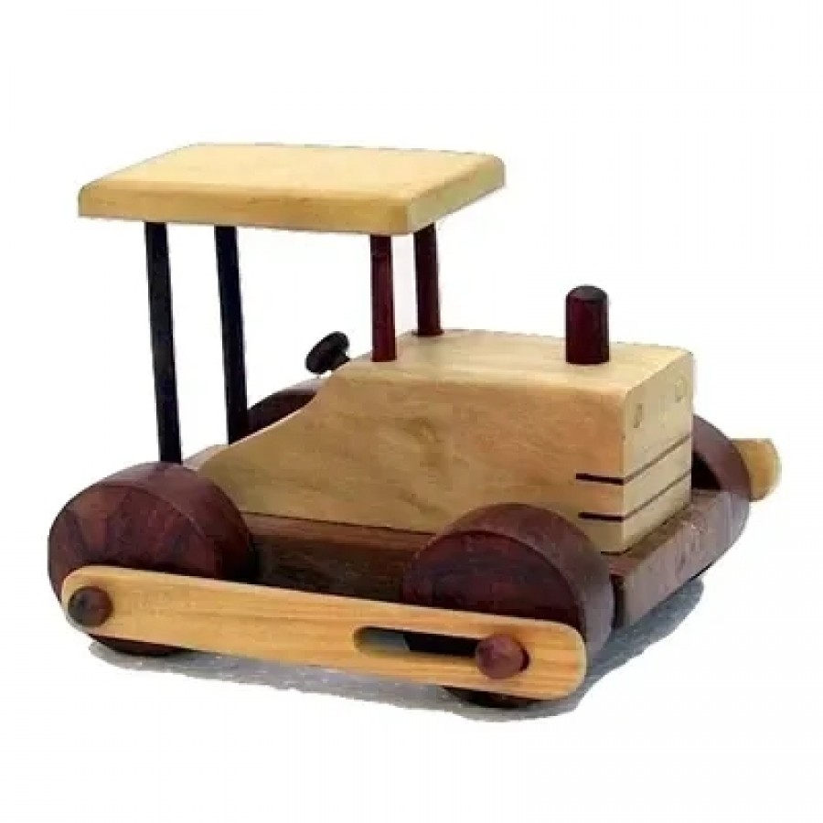 Wooden Toy Side Wheel Road Roller