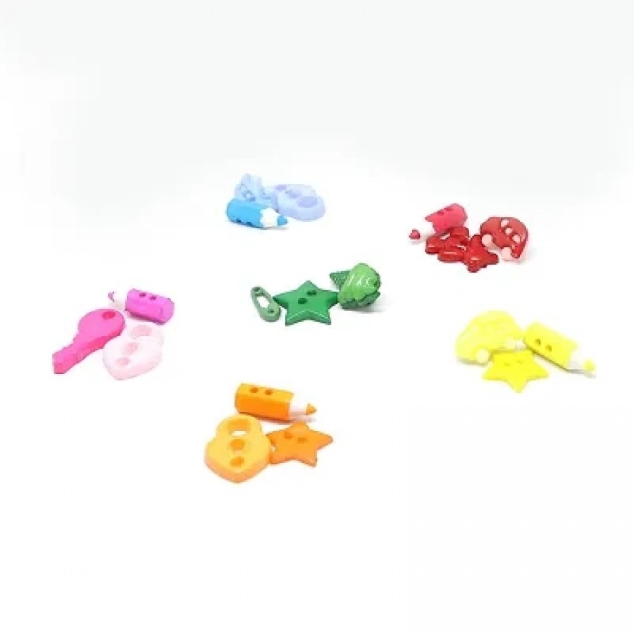 1 Plastic box / 18 Buttons  For Kids