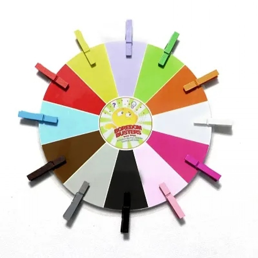 1 laminate colour wheel / 12 wooden craft clip (Peg) For Kids