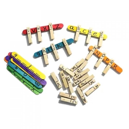 15 stick / 26 wooden craft clip (Peg) For Kids