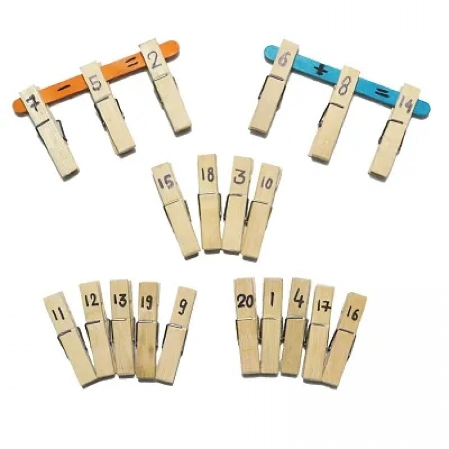 2 stick / 20 wooden craft clip (Peg) For Kids