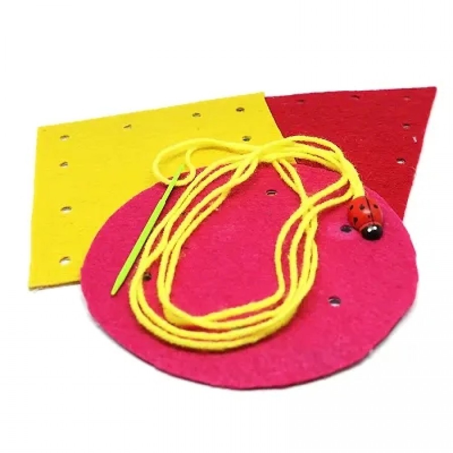 3 Lacing cards / 1 Plastic Needle with Thread For Kids