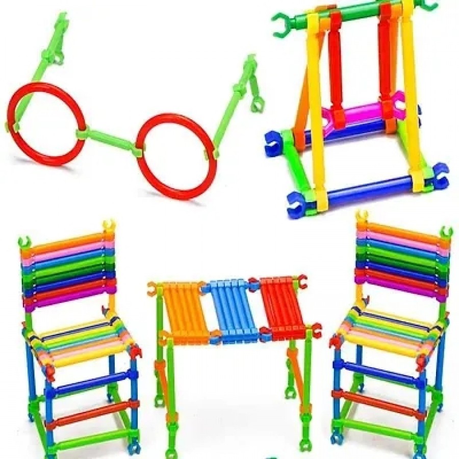 Interlocking Plastic Stick  Building Blocks  Set