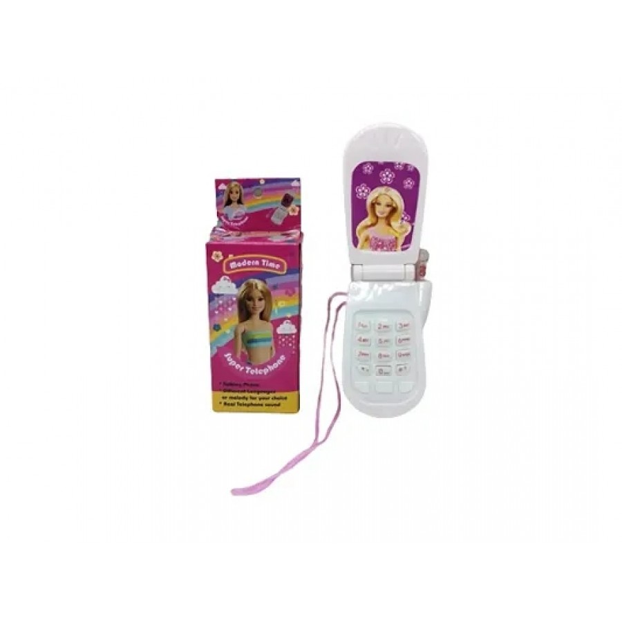 BARBIE PHONE MUSICAL TOY FOR CUTE BARBIE GIRLS Flip Up Barbi Caller Tunes Cell Phone Toy